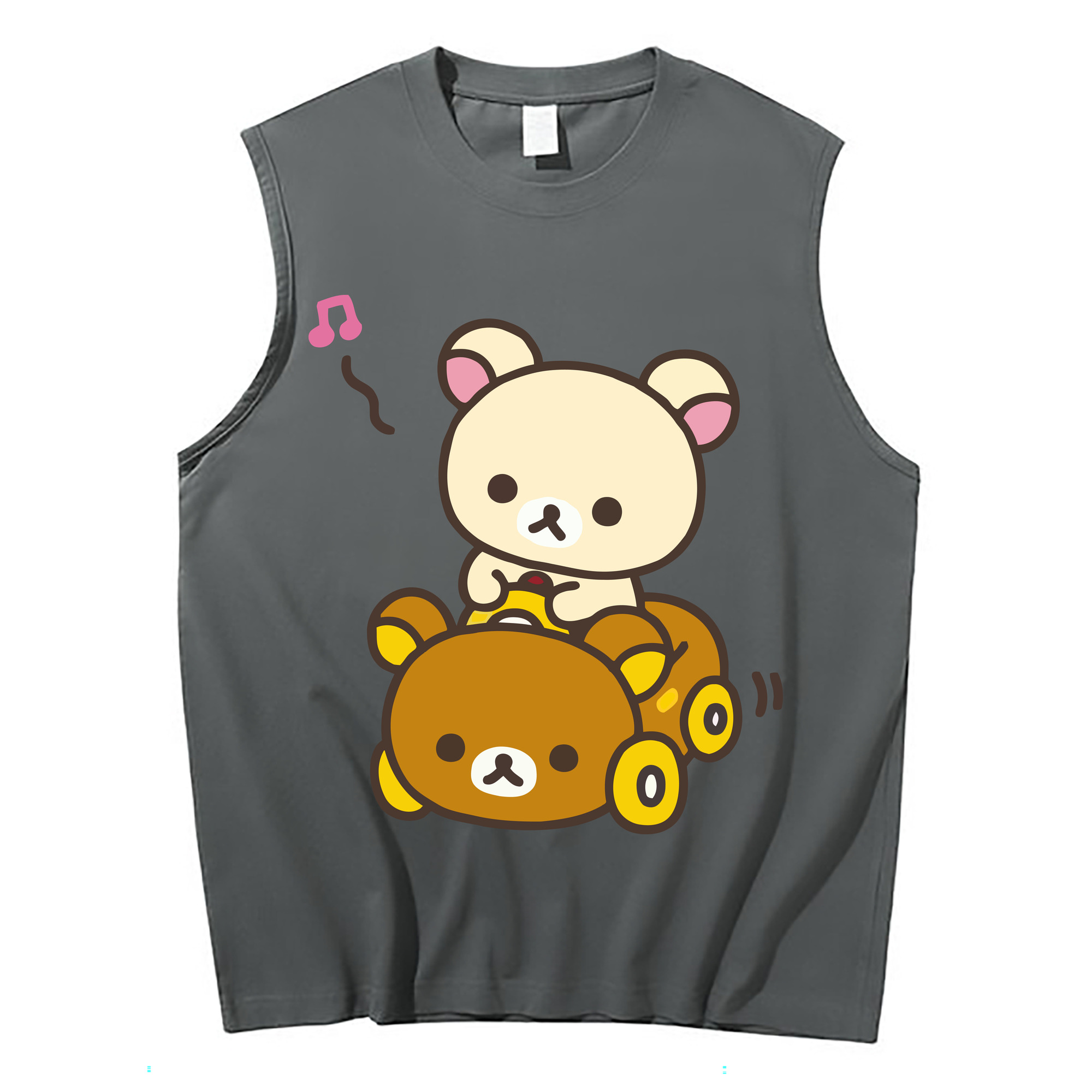 （画像用） リラックマ リラックマ キイロイトリ Rilakkuma Korilakkuma Kiiroitori コットン100％タンクトップ（フロントプリント）